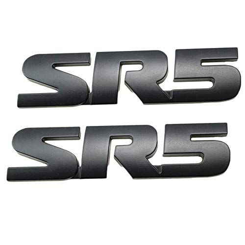 WindCar SR5 Emblem V6 SR5 Trunk Back Decal Metal Sticker Badge for Toyota Tacoma Tundra (Black - 2pcs)