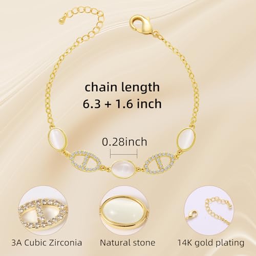 Dainty 14k Gold/Silver Plated Chain Link Bracelets for Women4