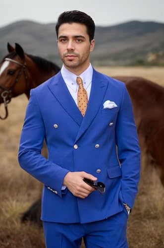 Suits for Men Double Breasted Classic Fit 2 Piece Formal Suits for Mens Busniess Wedding Prom4