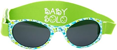 Baby Solo Sunglasses with strap Buncha Crunch and Grey Frame w/ Black Solid Lens