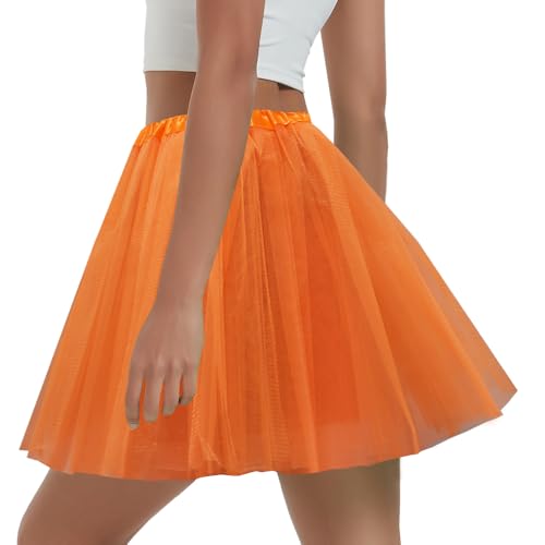 Women's 5-Layer Tulle Tutu Skirt, Adult Dance Ballet Tulle Dress,Teens Halloween Cosplay Running Tutu