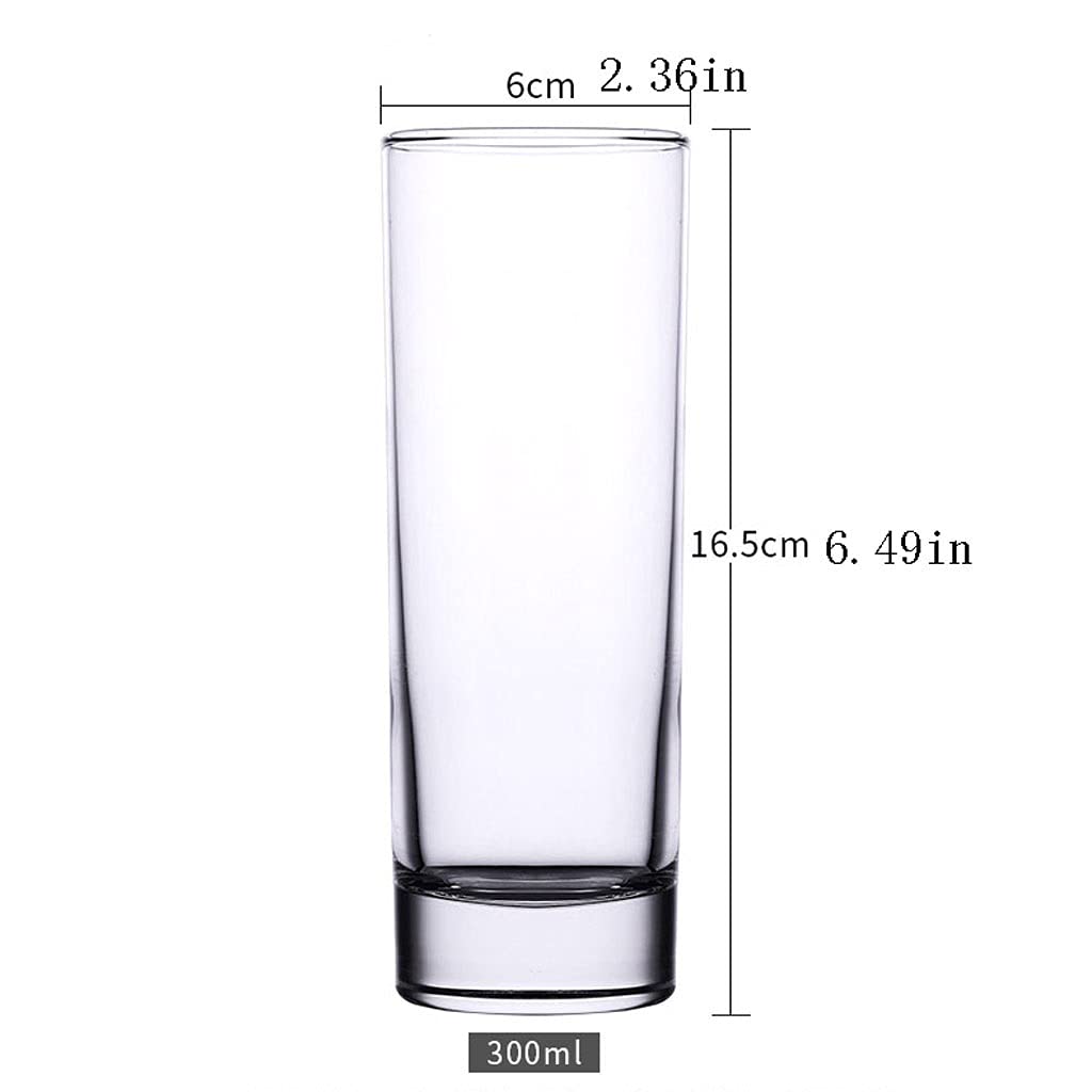 Szklanki Kubek szklany, okulary Highball, Kubki do napojów do herbaty lodowej, szkło do soku, piwa i koktajl Szklanki do wody Szklanka barowa (Color : B(6pcs))