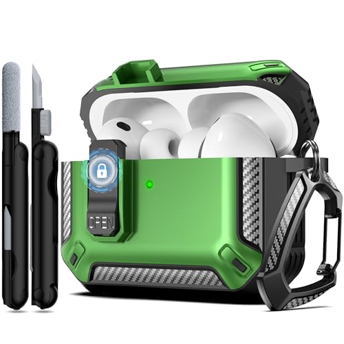 Image of AirPods Pro 3 Case with Magnetic Safety Lock Phone Stand Magsafe, Green