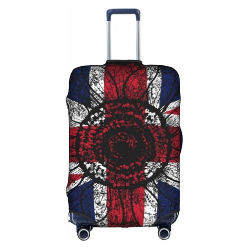 Travel Luggage Cover Vintage Sunflower Britain British Flag Fashion Washable Baggage Suitcase Protector Fit For Luggage X-Large