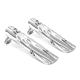 FSFY Motorcycle 2PCS Universal Exhaust Muffler Pipe Heat Shield Cover Guard for Harley Cruiser Chopper Bobber, For 1-5/8' To 2-1/2' Exhaust Pipe, Silver