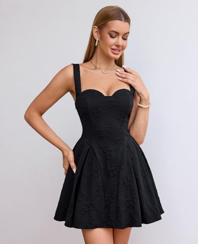 XinFSh Womens Summer Corset Sleeveless Mini Dress Flowy Aline Cute Short Sundress Casual Graduation Party Dresses2