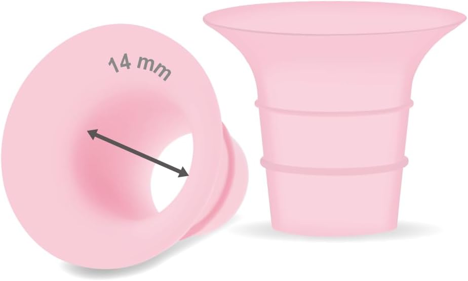Maymom 14 mm Flange Insert Pink Compatible with Elvie Single/Double Electric, Elvie Stride Cup (24mm), Compatible with Medela PersonalFit Flex Shield, Not Original Elvie Replacement Parts