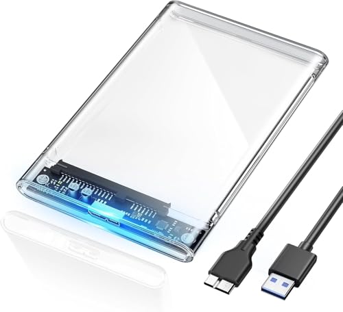 Image of SANCY USB 2.0 2.5 Inch SATA to USB External Hard Drive Enclosure HDD / SSD, Transparent Hard Disk Box Enclosure (Pack of 1) DF1
