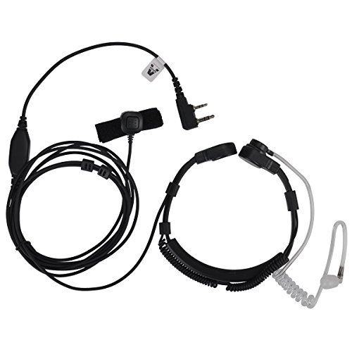 AIRSN Military Grade Tactical Throat Microphone Airsoft Earpiece Headset for Motorcycle Riding Night