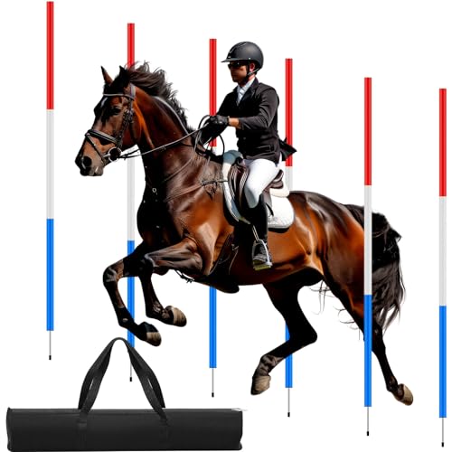 Arrowbash 6 Pcs 6FT Pole Bending Poles for Horses, Adjustable Equestrian Sports Training Equipment...