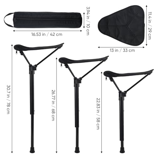 Image of Toddmomy 1pc Folding Chair Collapsible Chair Portable Collapsible Stool Portable Stool Folding Camping Foldable Fishing Nylon Black Lightweight Stick Seat