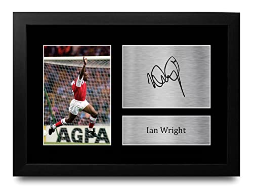 Ian Wright photo imprimée autographe signée avec cadre A4 de collection