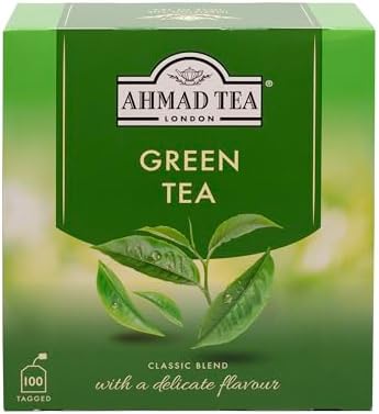 Ahmad Tea Green Tea, Green Tea Teabags 100 ct - Caffeinated & Sugar-Free