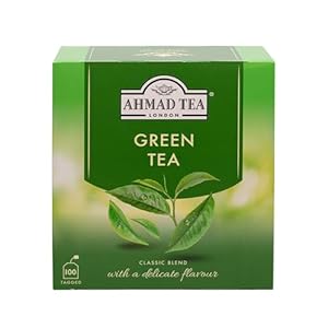 Ahmad Tea Green Tea, Green Tea Teabags 100 ct – Caffeinated & Sugar-Free
