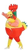 GOPRIME Rooster Costume, Full Body Inflatable, Adult Size Chicken Costume (Red)