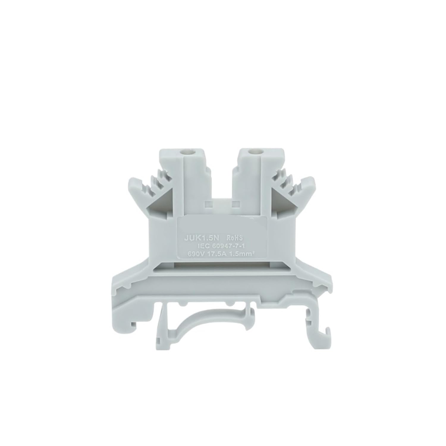 10 Pieces UK1.5N Screw Through 2-Pin Wire Connector DIN Rail Terminal Blocks UK 1.5mm²(Blank Marker ZB4)