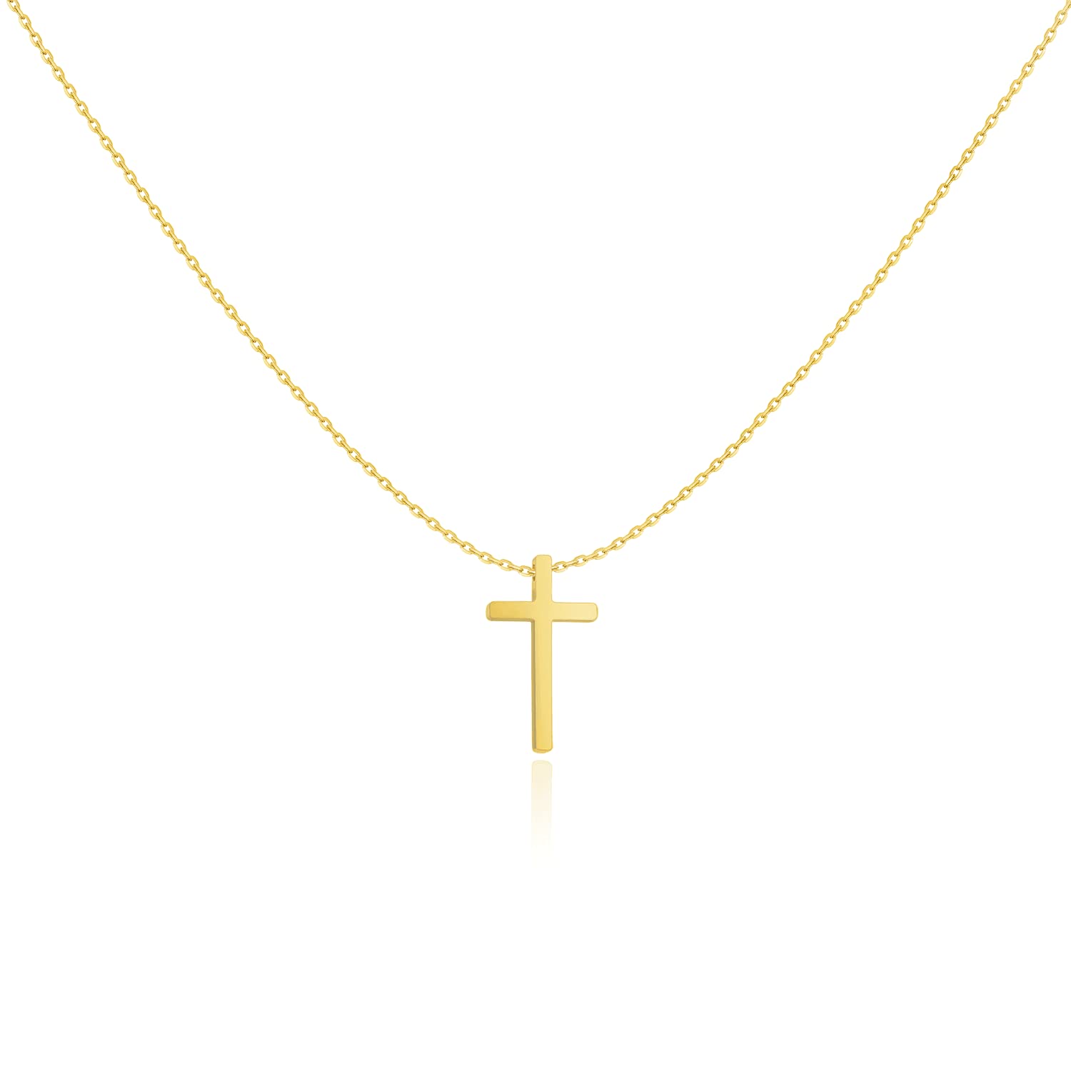 MARLION JEWELS Colgante de mujer original formado por una fina cruz. Cadena de acero quirúrgico bañada en plata/oro para mujer, niña ideal para regalo del día de la madre, cumpleaños, aniversario. Joyería mujeres