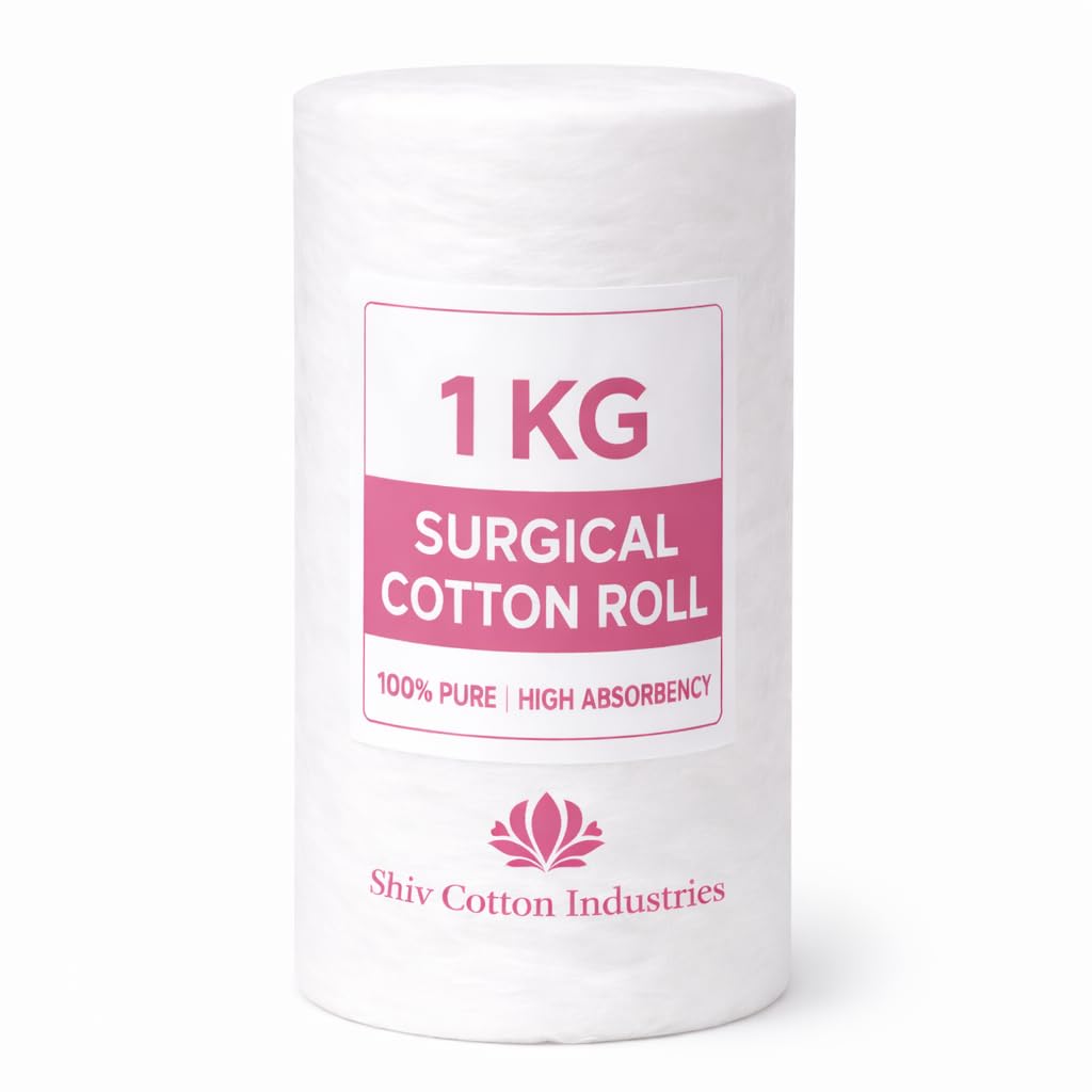 1Kg Surgical Cotton Roll | 100% Pure & Hygienic Absorbent Cotton | High Absorbency for Wound Care, First Aid, Baby Care, Medical & Cosmetic Use | Soft Multipurpose Cotton Roll (SHIV-ROLL-1K3)-image-20
