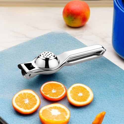 Image of Brunchy Lemon Squeezer Stainless Steel - Food Grade, Nimbu Squeezer with Bottle Opener, Comfortable Handle - Premium Stainless Steel Finish for Effortless Juicing (StainlessSteel)