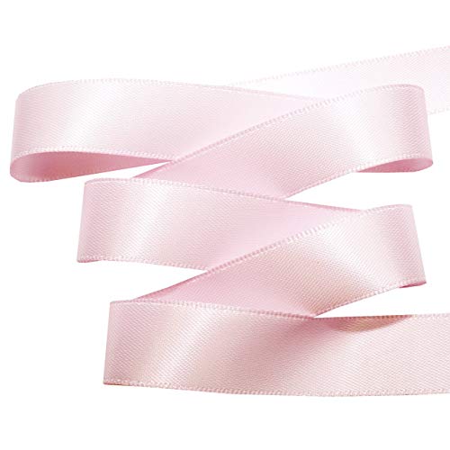 Image of Morex Ribbon 08816 /50-115 Double Face Satin Ribbon, 3 /8 inchx 50 Yd, Powder Pink