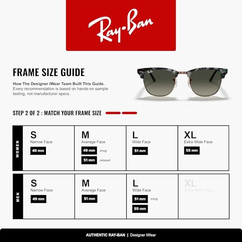 Image of Ray-Ban RB3016 Clubmaster Classic Square Sunglasses for Men for Women