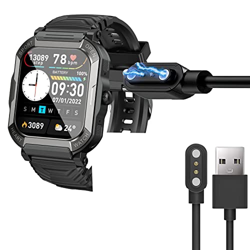 Chargeur montre Rlaineox H30 : Câble magnétique USB 2 broches noir