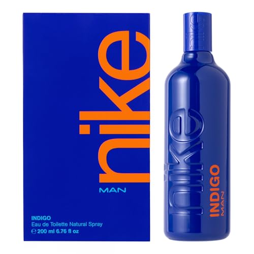 NIKE   Indigo 200 ml, Colonia Hombre, Perfume Formato Spray, Eau de Toilette Natural y Masculina, Aroma Frutal Amaderado, Fragancia Juvenil, Cautivadora y de Larga Duración