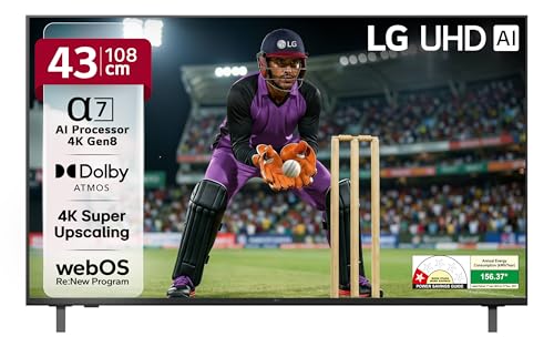 LG 108 cm (43 inches) UA82 AI Series 4K Ultra HD Smart webOS LED TV 43UA82006LA