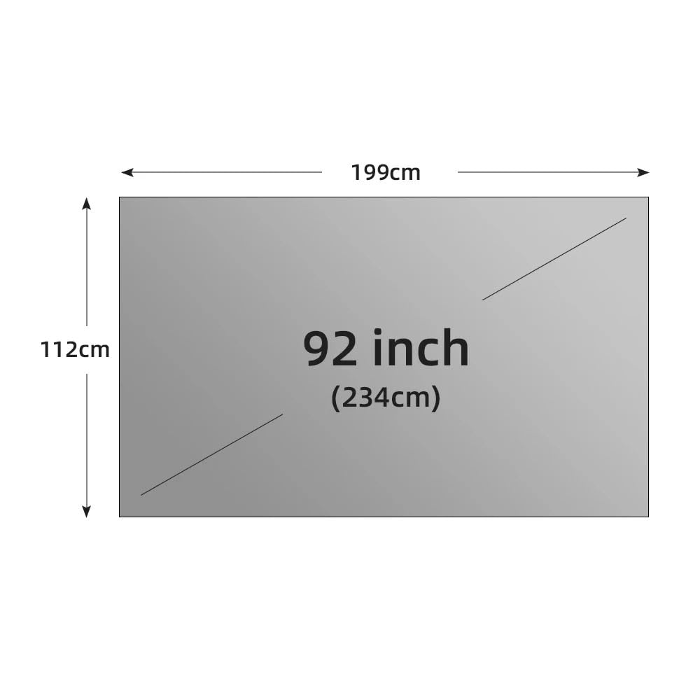 Ekran projekcyjny, Ekran projekcyjny 16:9 składany, anty-jasnoszary, odblaskowy materiał(92 inch)