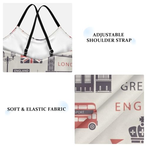 susiyo Girls One Piece Swimsuits UK London Theme British Symbols Bathing Suit Quick Dry Beach Swimwear for Toddler Girl 3-10T3