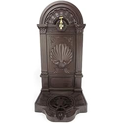 Dispensador De Agua Antiguo Clever-Deko Fuente de pared, grifo de agua exterior, dispensador de agua, fuente de habitación, columna de dispensador, antiguo, retro, estilo Art Nouveau, gótico, conexión para manguera de jardín,