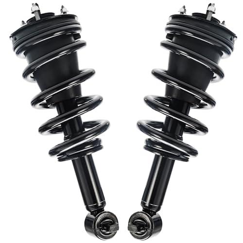 Image of Detroit Axle - 4WD Front End Suspension Kit for 2014-2018 Chevy Silverado 1500 GMC Sierra 1500, Struts with Coil Spring Upper Control Arms with Ball Joint Assembly 2014 2015 2016 2017 2018 Replacement