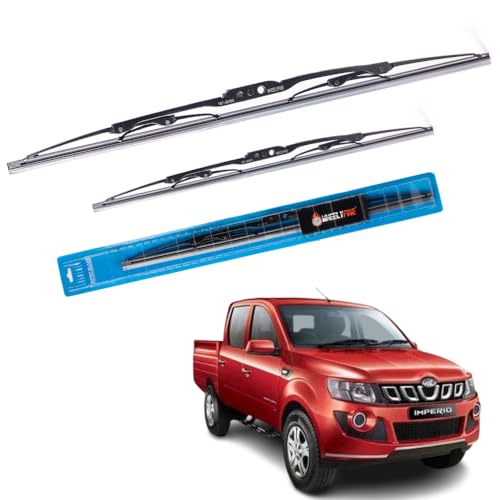 Image of Windshield Car Wiper Blades Metal Frame Water Repellant Cleaning Wiper Blades Refills Best for Mahindra Imperio (2016 Onwards) Dr 24 inch /Pa 19 inch