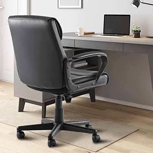 Homefla Home Office Chair Mid-Back Office Computer Desk Chair With Armrest Adjustable Height/Tilt Swivel Rolling Chair #TOP7
