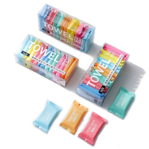 Compressed Towel, 14pcs Disposable Cotton Portable, Vacation Essentials Travel Home Outdoor Sports Multi-Purpose Towel (9.5x12 inch)