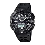 Casio Men's AQS800W-1BV Black Resin Quartz Watch with Black Dial