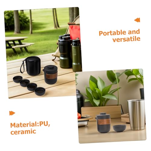Théière portable céramique IMIKEYA avec tasses empilables pour le bureau