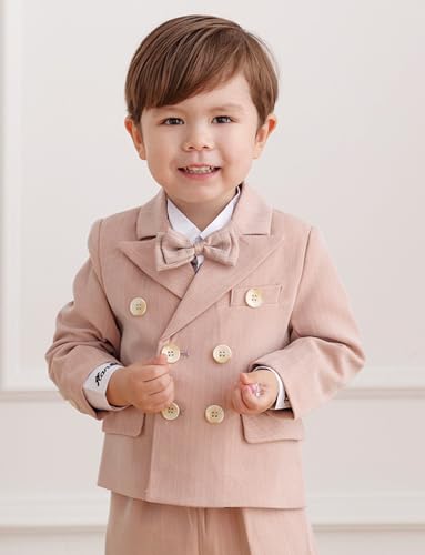 Costume à chevrons pour garçon : smoking de mariage chic 2 pièces - 3