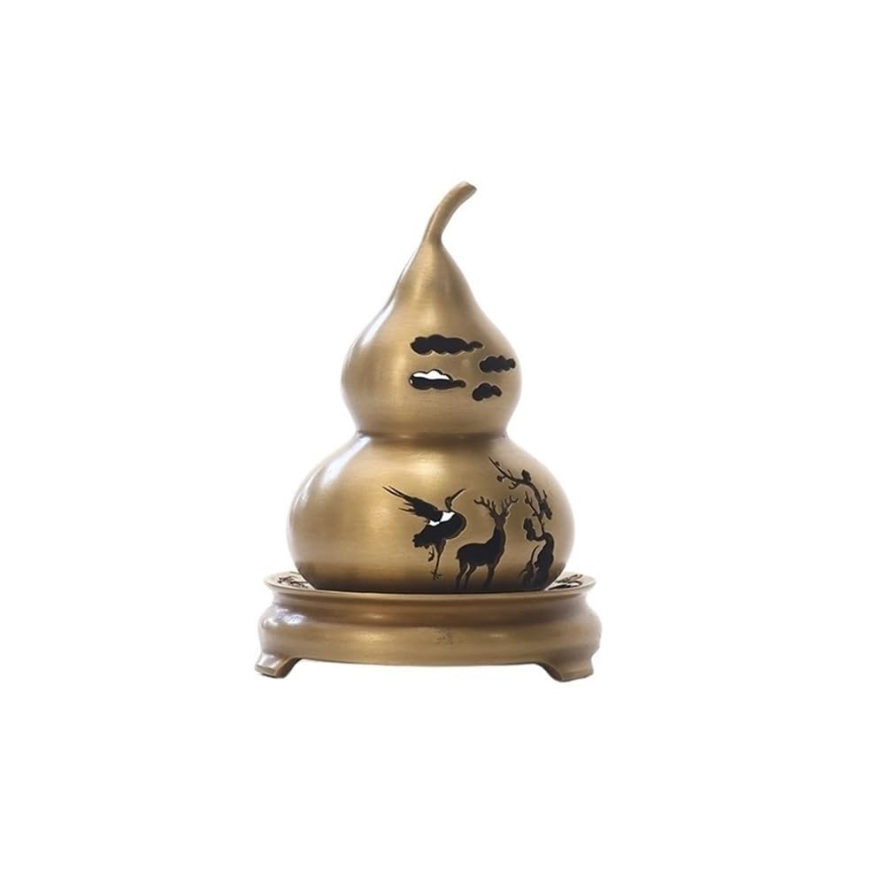 Incense Holder, Creative Gourd Copper Incense Burner Indoor Decorative Holder For Office Yoga And Home(Gold)