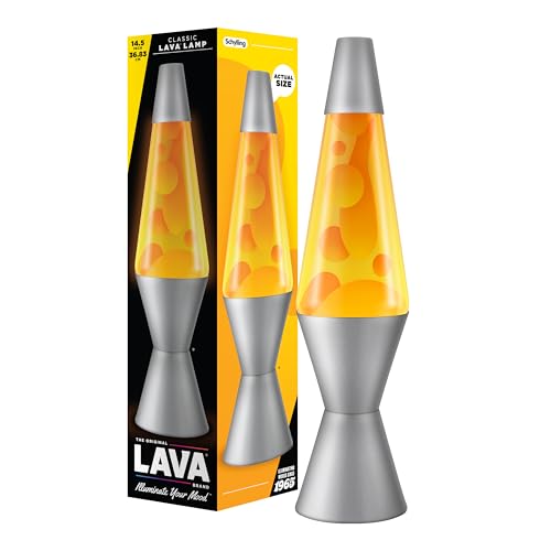 Lava Lamp - 14.5"- The Original Motion Lamp - Orange and Yellow Liquid with Silver Base - Item #2129 option