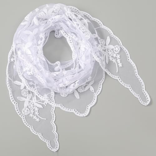 Lace Head Scarf for Women Embroidery Floral Triangle Hair Scarf Hair Bandana Hair Wrap Scarves Neck Scarf2