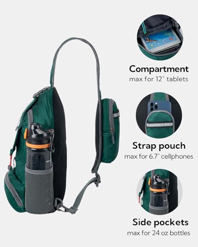 Image of WATERFLY Packable Small Crossbody Sling Backpack Shoulder Chest Bag Daypack for Hiking Traveling