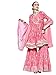 ishin Women's Cotton Anarkali Embroidered Gotta Patti Kurta suit set With Dupatta & Sharara Kpldyt-20012_L_Pink