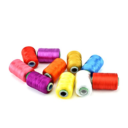 Unobite 10 Assorted Color Silk Embroidery Thread 550 Yards Each Spool