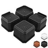 Umelee 洗濯機かさ上げ台 5.1cm高さ調整 6.4cm足対応 高さ調節器具 家電・家具向け 振動・騒音軽減 滑り止め 耐荷重1000kg 4個セット ブラック