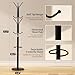 Yoobure Metal Coat Rack Freestanding with Marble Base, Coat Tree with 12 Hooks & Umbrella Holder, Coat Hanger Stand for Corner Entryway Bedroom Office, Heavy Duty Coat Rack Stand for Clothes Hats Bags