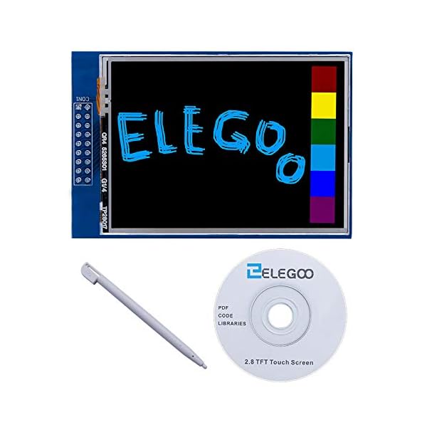 ELEGOO Pantalla Táctil TFT de 2,8 Pulgadas con Tarjeta SD con Todos Los Datos Técnicos en CD Compatible con Arduino UNO…