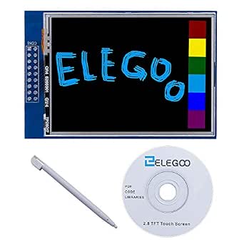 ELEGOO 2.8-Inch TFT Touch Screen with SD Card Slot Compatible with Arduino
