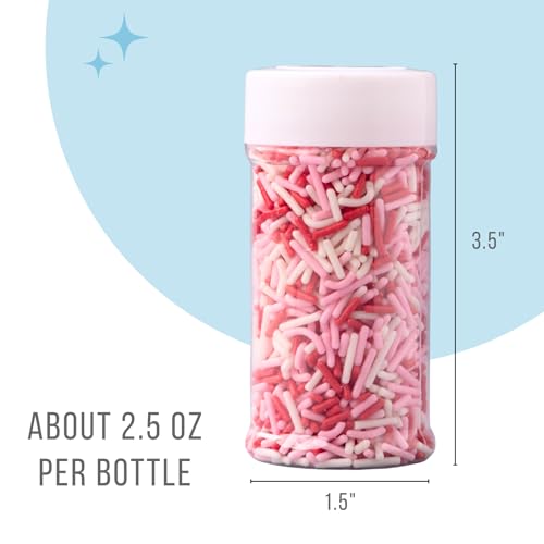 Image of Sweets Indeed Sprinkles, 4 Pack, Edible Sprinkle Mix, Perfect for Cake Decorations, Baking, Ice Cream, Cookies, Cupcake Topper (Dye Free Sweetheart)