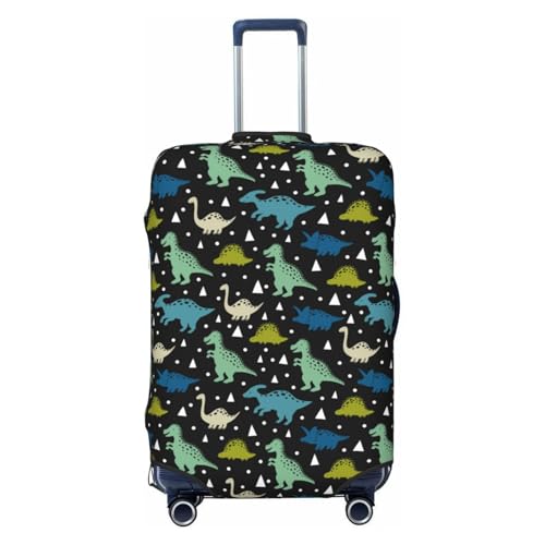 Dinosaur Print Luggage Cover For Suitcase,Washable Elastic Travel Suitcase Protector With Zipper Closure And Bottom Buckle – Fits 18-32